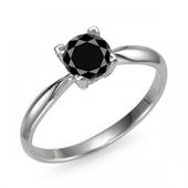 טבעת סוליטר יהלום שחור 2813