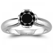 טבעת סוליטר יהלום שחור 2810